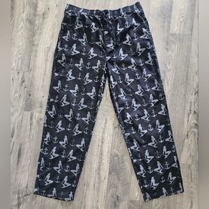 Life Is Good Black XL Gray Loungewear Nautical Theme Mermaids Anchors Summer